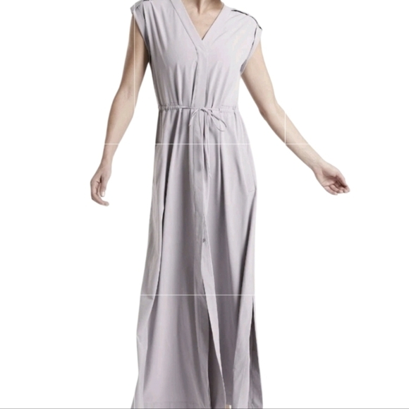 Athleta NWOT Light Lavender Sleeveless Buttondown Mara Maxi Dress Size XS